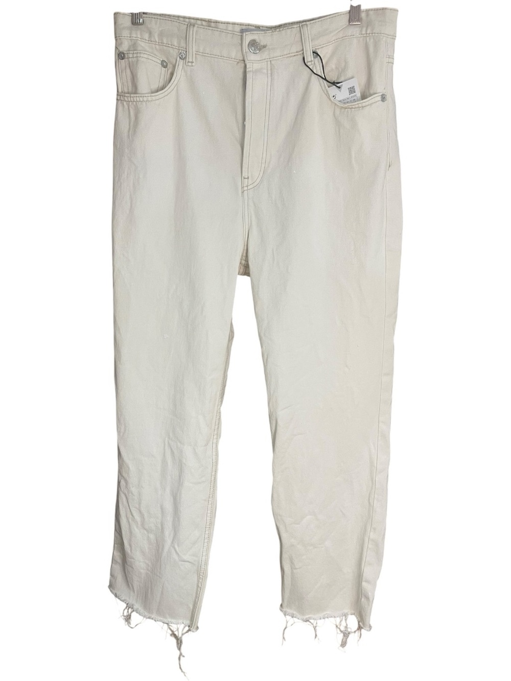 Zara Straight Leg Jeans Ecru White